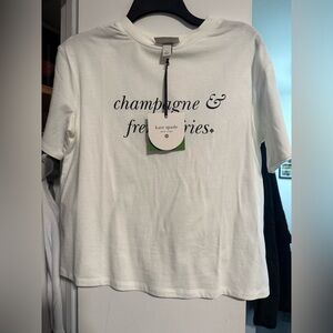 kate spade White Graphic Tee with Black Script